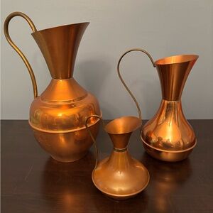 Vintage Copper Pitcher Set